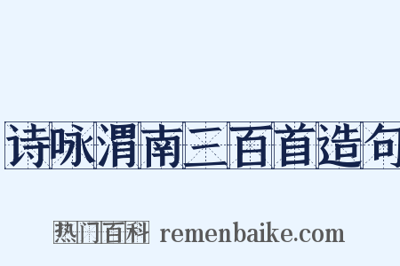 诗咏渭南三百首造句是什么意思的图片